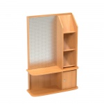 Prospektregal, wandmontiert, 130 cm hoch, 80x30 cm (B/T), 3 Ablagen, 